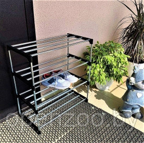 Полка  стеллаж для обуви 4-х ярусная, разборная SHOE RACK 8828-4 (размер 60х30х55 см) Вместимость 12 пар