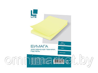Бумага LITE 50 л. 70 г/м2 А4 пастель желтый