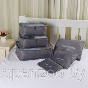 Набор дорожных сумок для путешествий Laundry Pouch, 6 шт Серый - фото 1 - id-p207596061