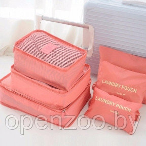 Набор дорожных сумок для путешествий Laundry Pouch, 6 шт Морковный - фото 1 - id-p207596062