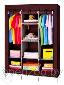 Складной шкаф Storage Wardrobe mod.88130 130 х 45 х 175 см. Трехсекционный Коричневый - фото 1 - id-p207596066