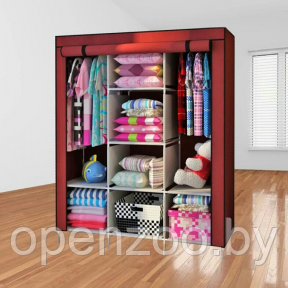 Складной шкаф Storage Wardrobe mod.88130 130 х 45 х 175 см. Трехсекционный Красный (бордовый) - фото 1 - id-p207596067