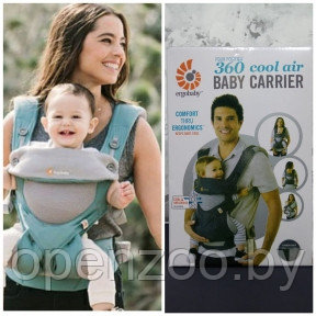 Рюкзак-кенгуру Ergo Baby 360 Baby Carrier Бирюзовый с серыми вставками - фото 1 - id-p207596901