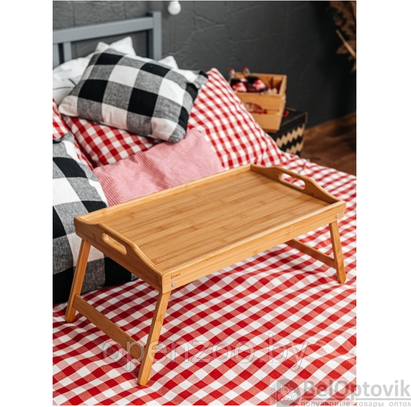 Деревянный сервировочный столик для завтрака в постель Table Тray / Складные ножки - фото 2 - id-p207593669