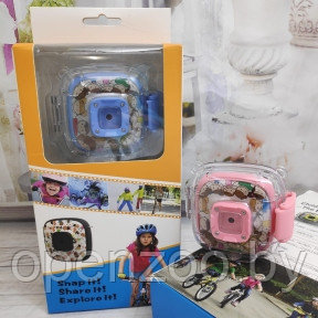 Детская экшн камера Action Camera Full HD 1080P Waterproof for Kids Розовая - фото 1 - id-p207596082