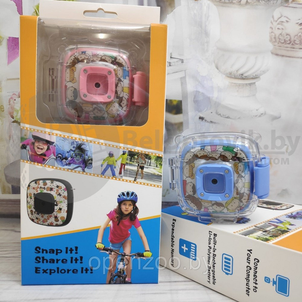 Детская экшн камера Action Camera Full HD 1080P Waterproof for Kids Розовая - фото 7 - id-p207596082