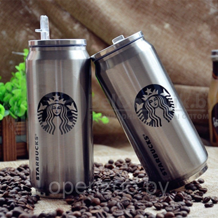 Термобанка Starbucks (Старбакс) нержавеющая сталь H-184 с поилкой, 300ml - фото 3 - id-p207596087