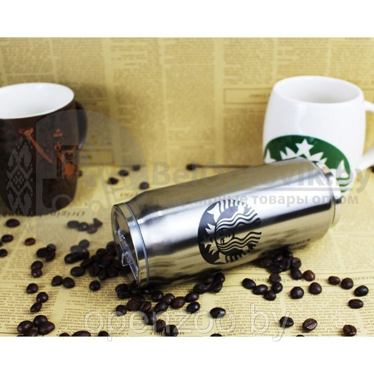 Термобанка Starbucks (Старбакс) нержавеющая сталь H-184 с поилкой, 300ml - фото 5 - id-p207596087