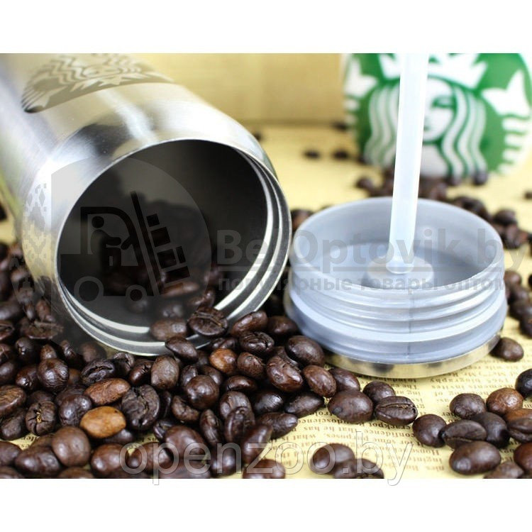 Термобанка Starbucks (Старбакс) нержавеющая сталь H-184 с поилкой, 300ml - фото 6 - id-p207596087