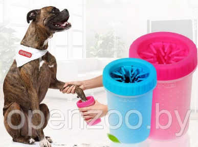 Силиконовая Лапомойка для собак и кошек Soft Gentle Розовая для больших и средних собак, 15 см
