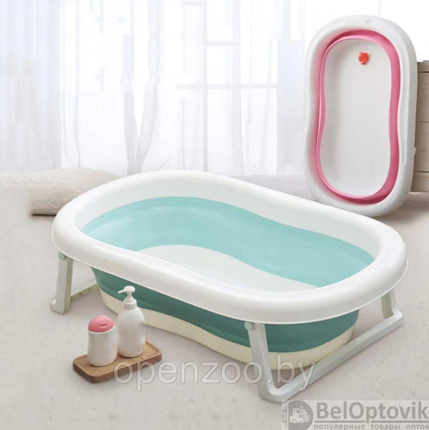 Портативная детская складная ванночка для купания Baby swim (с рождения до 2 лет) Фиолетовая/розовая - фото 8 - id-p207593686