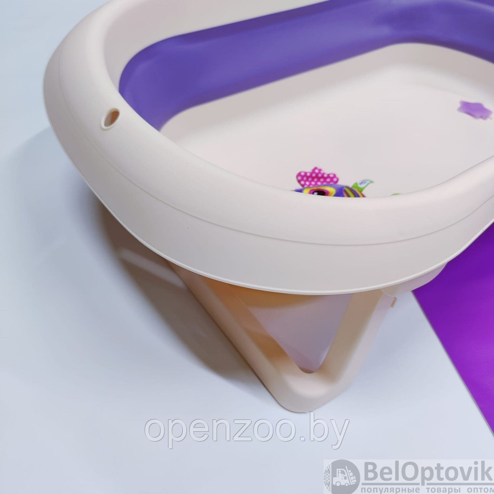 Портативная детская складная ванночка для купания Baby swim (с рождения до 2 лет) Фиолетовая/розовая - фото 10 - id-p207593686