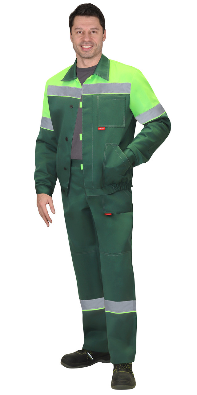 Костюм "СИРИУС-ЛЕГИОНЕР" куртка, брюки зеленый с лимонным и СОП - фото 1 - id-p207602188