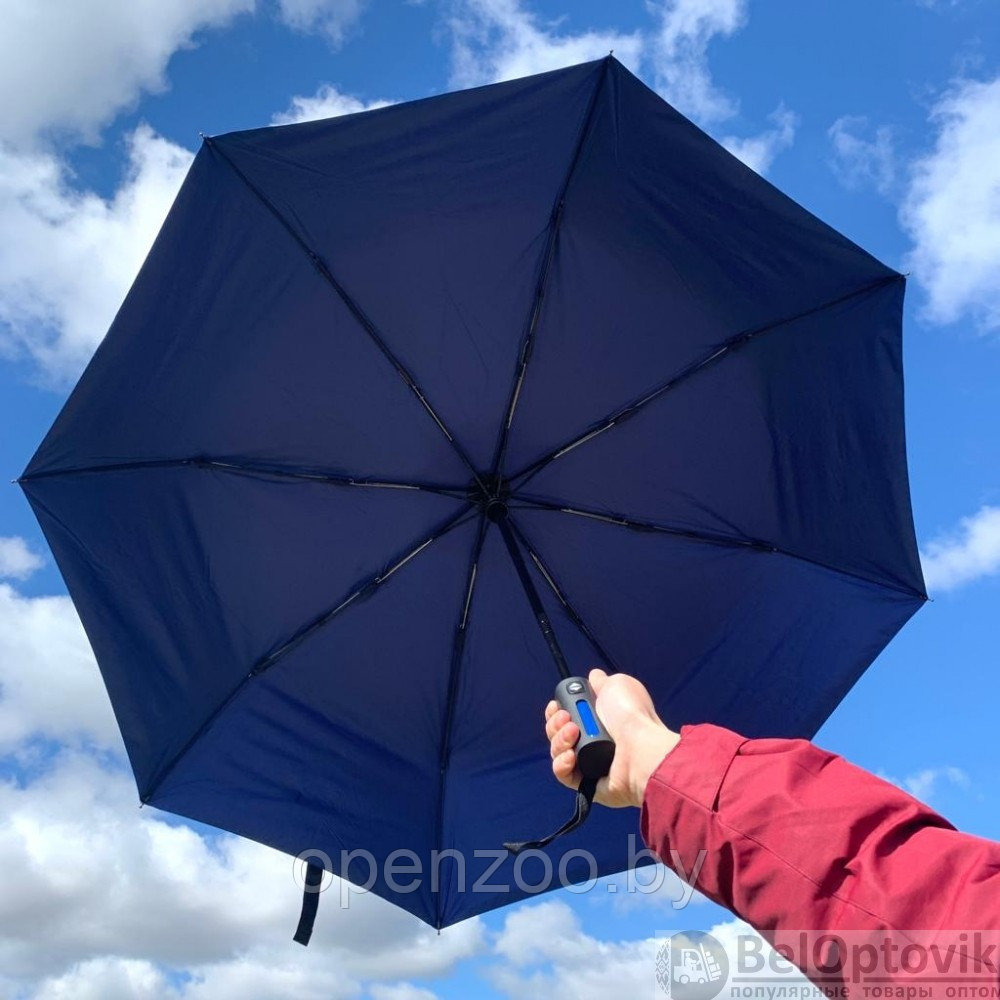 Автоматический противоштормовой складной зонт Sherp Двухсторонний: Черный/синий - фото 7 - id-p207593708