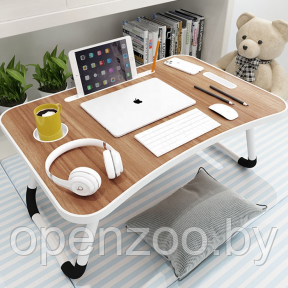 Складной стол (столешница) трансформер для ноутбука / планшета с подстаканником Folding Table, 59х40 см - фото 1 - id-p207594652