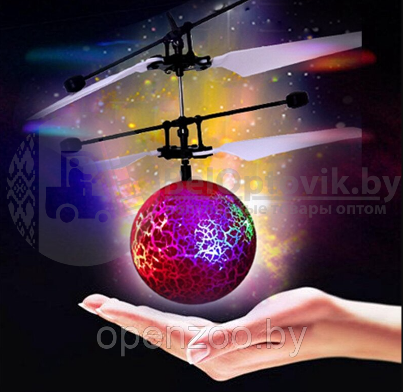 Летающая светодиодная игрушка Светящийся шар Flying Ball (с кабелем USB) JM-888 - фото 10 - id-p207594667