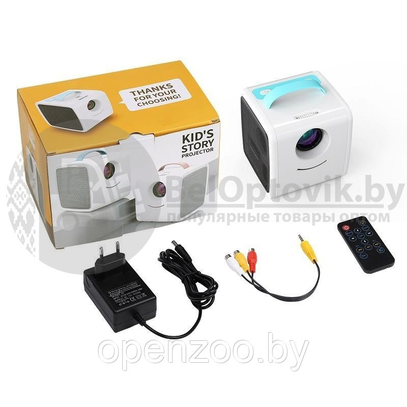 Детский проектор Kids Story Projector Q2 Белый с голубой ручкой - фото 10 - id-p207596134