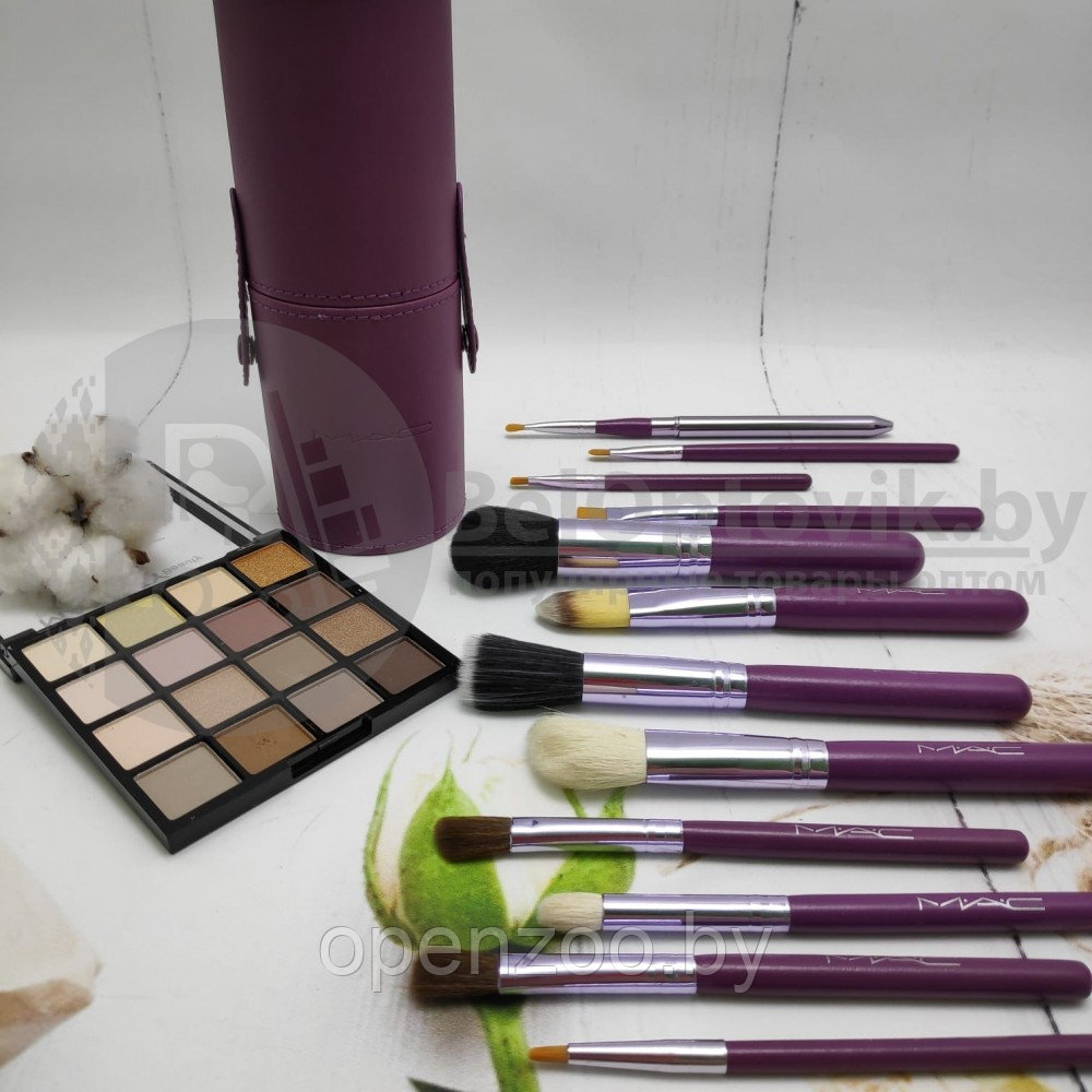 Набор кистей для макияжа MAC в тубусе, 12 кистей Purple (фиолетовый) - фото 6 - id-p207596141