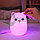 Cветильник  ночник из мягкого силикона ALILU (большой) с Пультом управления Зайчик с розовыми ушками, фото 2