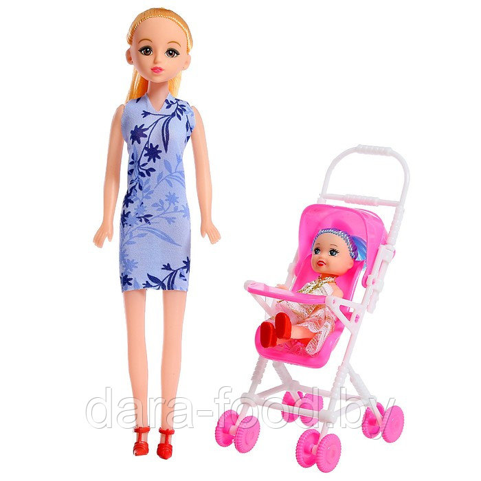 Кукла-модель «Мама с дочкой» с коляской, МИКС / 1 шт.