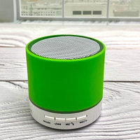 Портативная Bluetooth колонка со светодиодной подсветкой Mini speaker (TF-card, FM-radio)  Зеленая