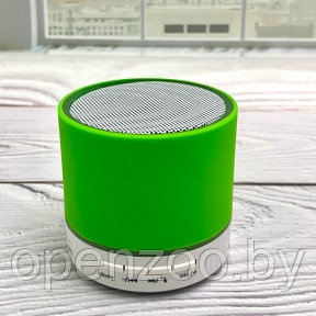 Портативная Bluetooth колонка со светодиодной подсветкой Mini speaker (TF-card, FM-radio) Зеленая - фото 1 - id-p207593756