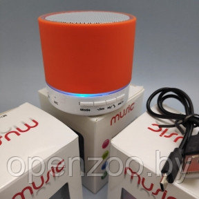 Портативная Bluetooth колонка со светодиодной подсветкой Mini speaker (TF-card, FM-radio) Оранжевая - фото 1 - id-p207593757