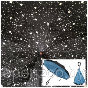 Зонт наоборот UnBrella (антизонт). Подбери свою расцветку настроения Ночное звездное небо - фото 1 - id-p207596174