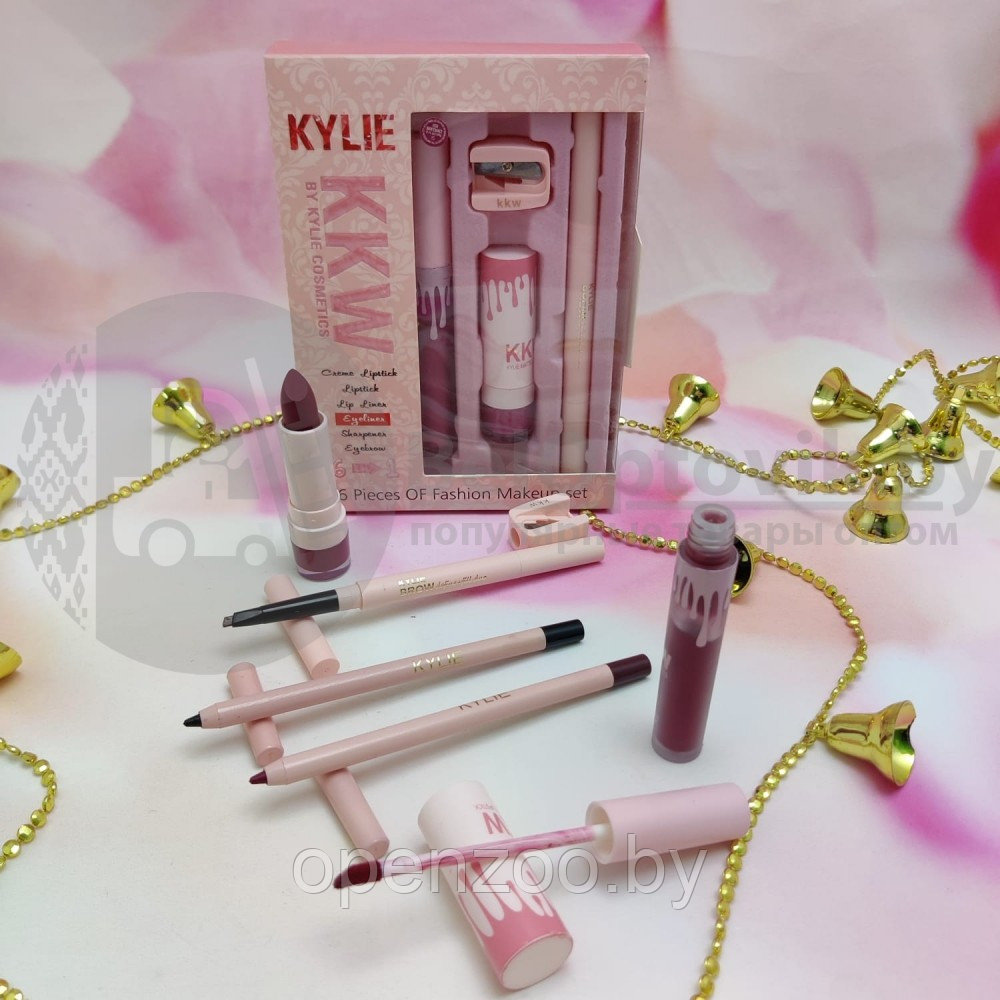 Набор косметики для макияжа KYLIE (Кайли) KKW 6 in1 с точилкой DAZZLE - фото 5 - id-p207596177