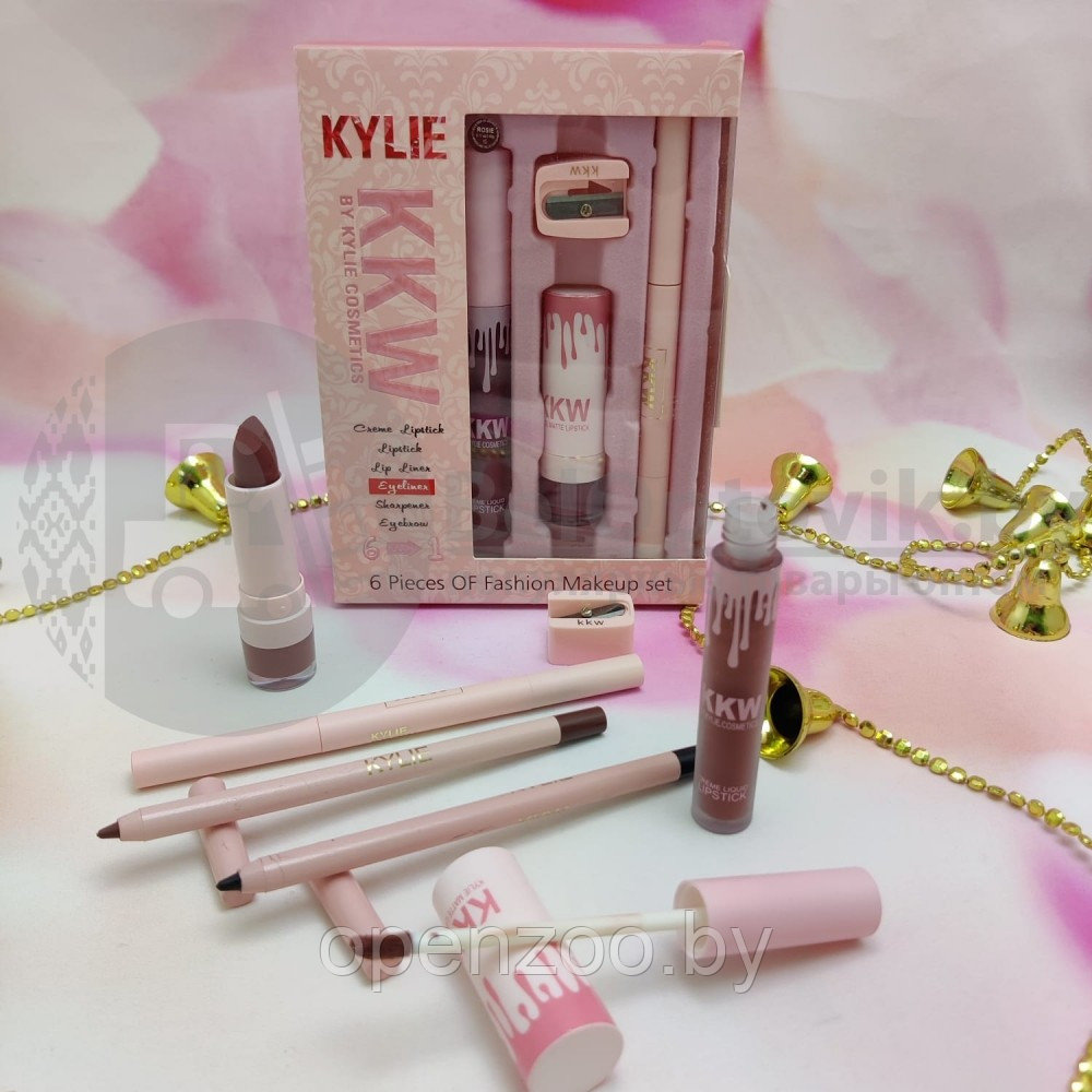 Набор косметики для макияжа KYLIE (Кайли) KKW 6 in1 с точилкой ROSIE - фото 7 - id-p207596178