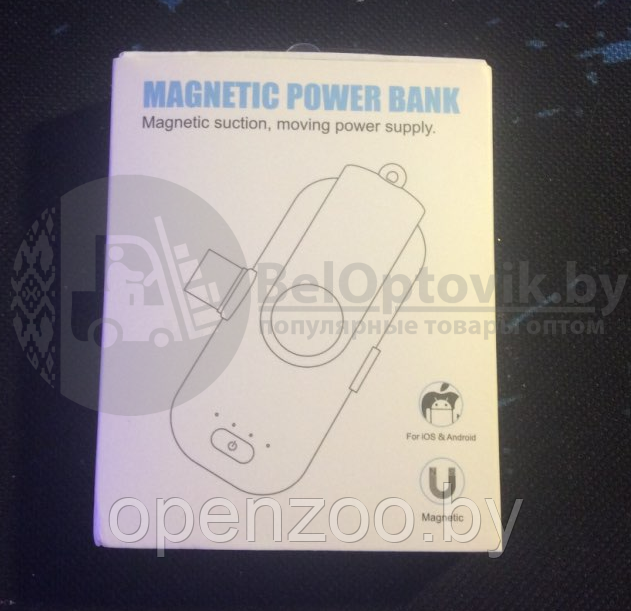 Магнитный портативный внешний аккумулятор (моментальная мини зарядка) Mini Magnetic Power Bank 1000mAh Белый - фото 3 - id-p207595558