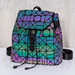 Светящийся неоновый рюкзак-сумка Хамелеон. Светоотражающий рюкзак Геометрия