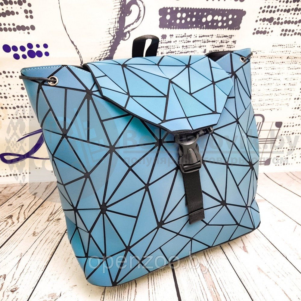 Светящийся неоновый рюкзак-сумка Хамелеон. Светоотражающий рюкзак Геометрия - фото 5 - id-p207596188