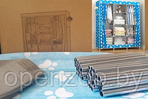 Шкаф складной каркасный тканевый WARDROBE mod.GY - 28, 170х44х124 см. Трехсекционный Голубой Лапки