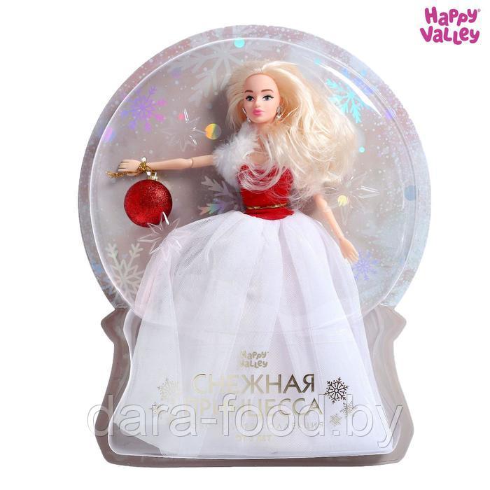 Кукла-модель шарнирная «Снежная принцесса Ксения», с аксессуаром, красно-белое платье / 1 шт. - фото 1 - id-p207607044