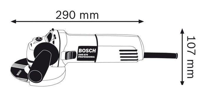 Угловая шлифмашина Bosch GWS 670 Professional 0601375606 - фото 2 - id-p207610352