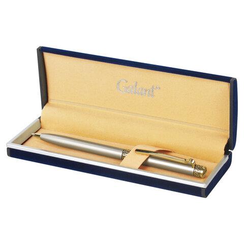 Ручка подарочная шариковая GALANT "Brigitte", тонкий корпус, серебристый, золотистые детали, пишущий узел 0,7 - фото 2 - id-p207611732