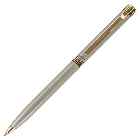 Ручка подарочная шариковая GALANT "Brigitte", тонкий корпус, серебристый, золотистые детали, пишущий узел 0,7 - фото 9 - id-p207611732
