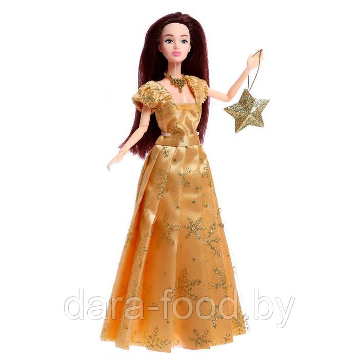 Кукла-модель шарнирная «Снежная принцесса Ксения», с аксессуаром, золотое платье / 1 шт. - фото 2 - id-p207615230