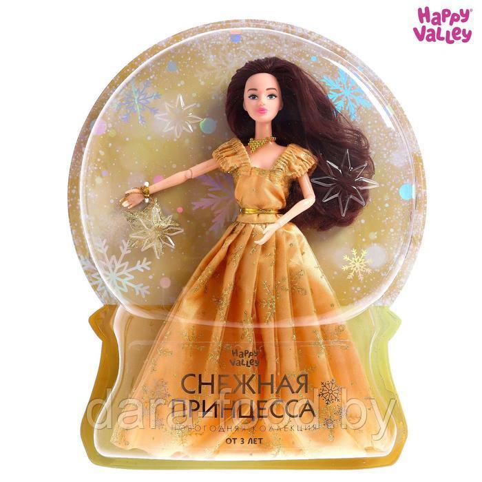 Кукла-модель шарнирная «Снежная принцесса Ксения», с аксессуаром, золотое платье / 1 шт. - фото 1 - id-p207615230