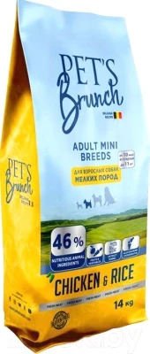 Сухой корм для собак Pet's Brunch Adult Mini Breeds с курицей - фото 1 - id-p207617246