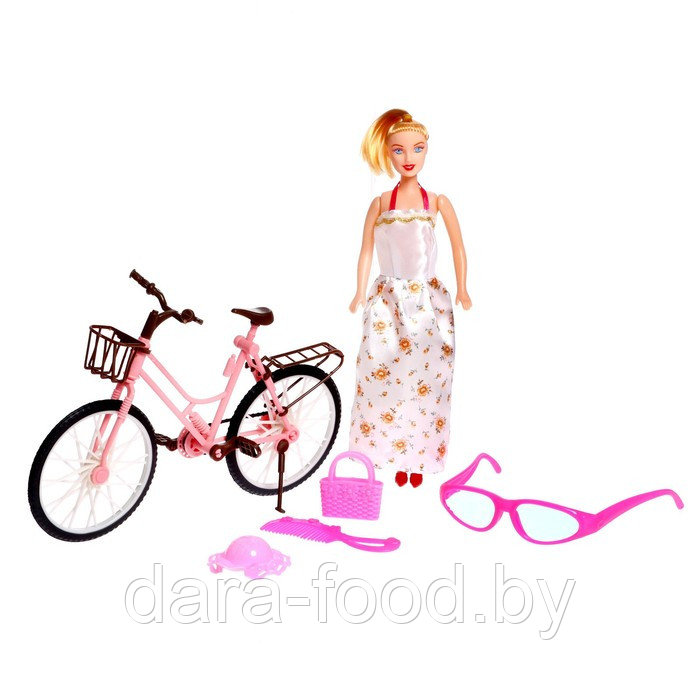 Кукла-модель «Стефани на вело прогулке» с велосипедом, очками и аксессуарами, МИКС / 1 шт.