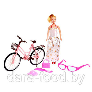 Кукла-модель «Стефани на вело прогулке» с велосипедом, очками и аксессуарами, МИКС / 1 шт.