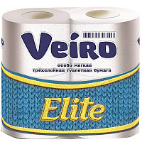 Бумага туалетная VEIRO Elite, 3-сл., 4 шт/уп, белая, арт. 9C34