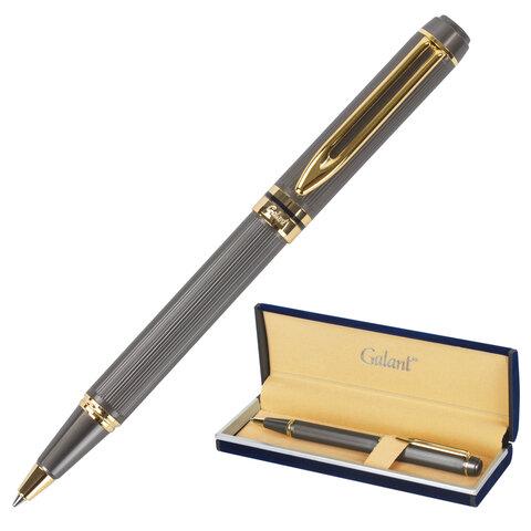 Ручка подарочная шариковая GALANT "Dark Chrome", корпус матовый хром, золотистые детали, пишущий узел 0,7 мм