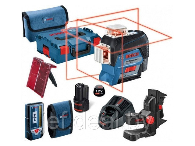 Нивелир лазерный линейный GLL 3-80 C с держателем и лазерным приемником в чемодане BOSCH 0601063R05 - фото 1 - id-p207605794