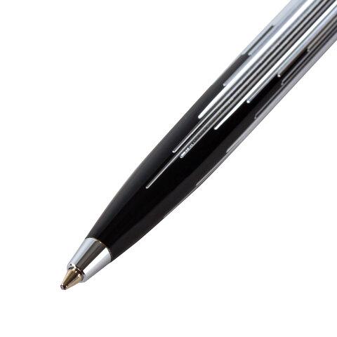 Ручка подарочная шариковая GALANT "Offenbach", корпус серебристый с черным, хромированные детали, пишущий узел - фото 5 - id-p207628801