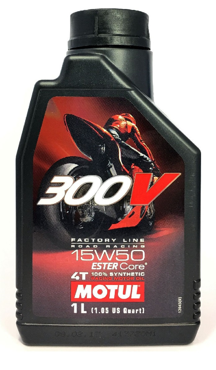 MOTUL 104125 Масло моторное спортивное синтетическое MOTUL 300V FACTORY LINE ROAD 15W-50 4T 1L