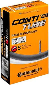 Камера Continental, Race 28" Light, 20/25-622/630, S60 (Presta), 65гр., в упаковке