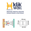 Дистанционные держатели KLIK WALL 33мм, 50 шт. (cod. 100500), фото 2